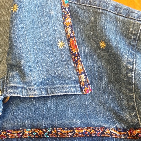 Hearts Of Palm Embroidered Denim Jacket Sz 14 - Picture 5 of 8